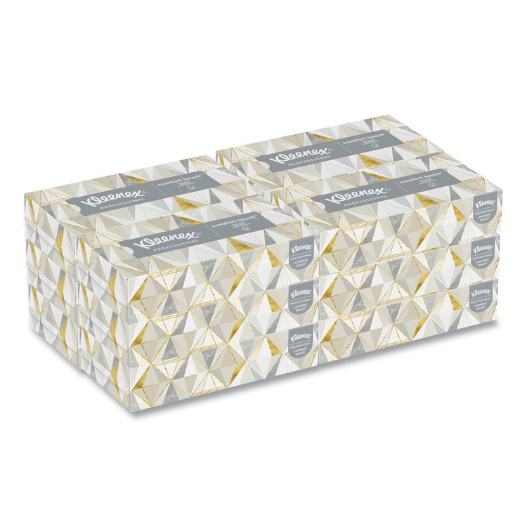 Kleenex White Facial Tissue for Business, 2-Ply, 125 Sheets/Box, 12 Boxes/Carton (KCC03076)