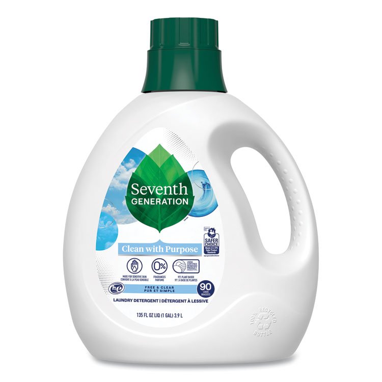 Seventh Generation Natural Liquid Laundry Detergent, Fragrance Free, 135 oz Bottle (SEV45065EA)