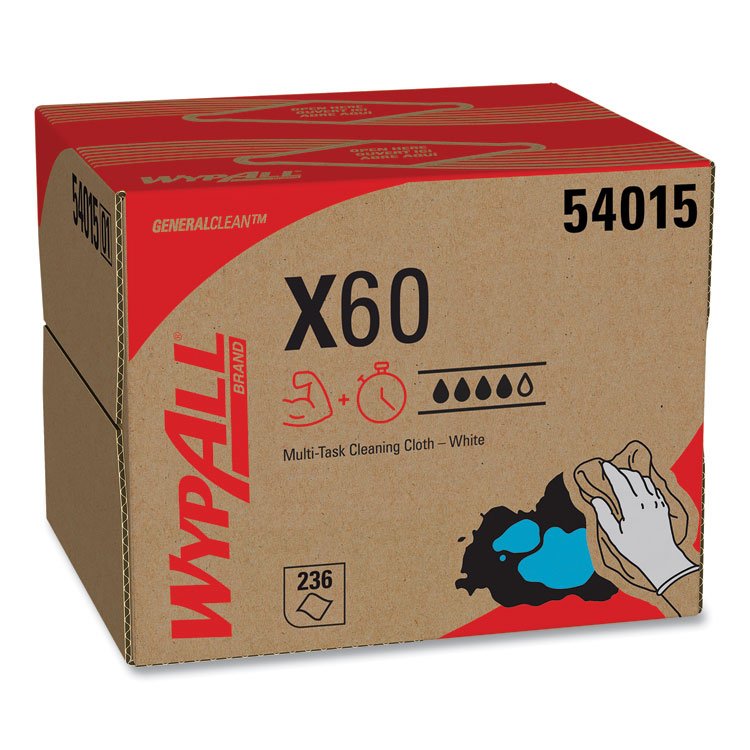 General General Clean X60 Cloths, 12.5 x 16.8, White, 236/Carton (KCC54015)