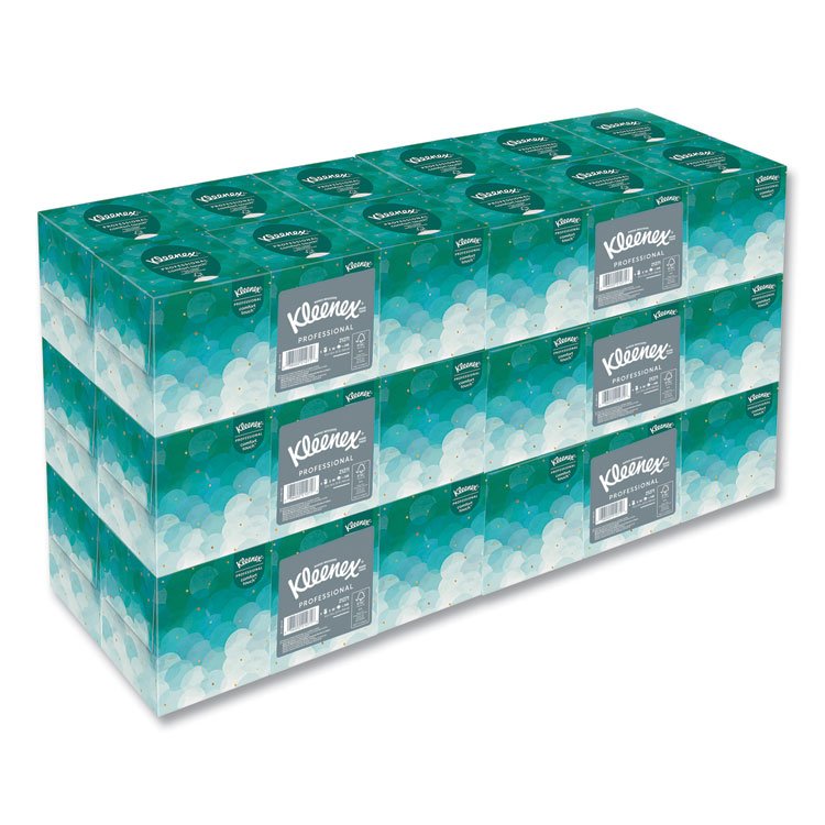 Kleenex Boutique White Facial Tissue for Business, Pop-Up Box, 2-Ply, 95 Sheets/Box, 6 Boxes/Pack, 6 Packs/Carton (KCC21271CT)