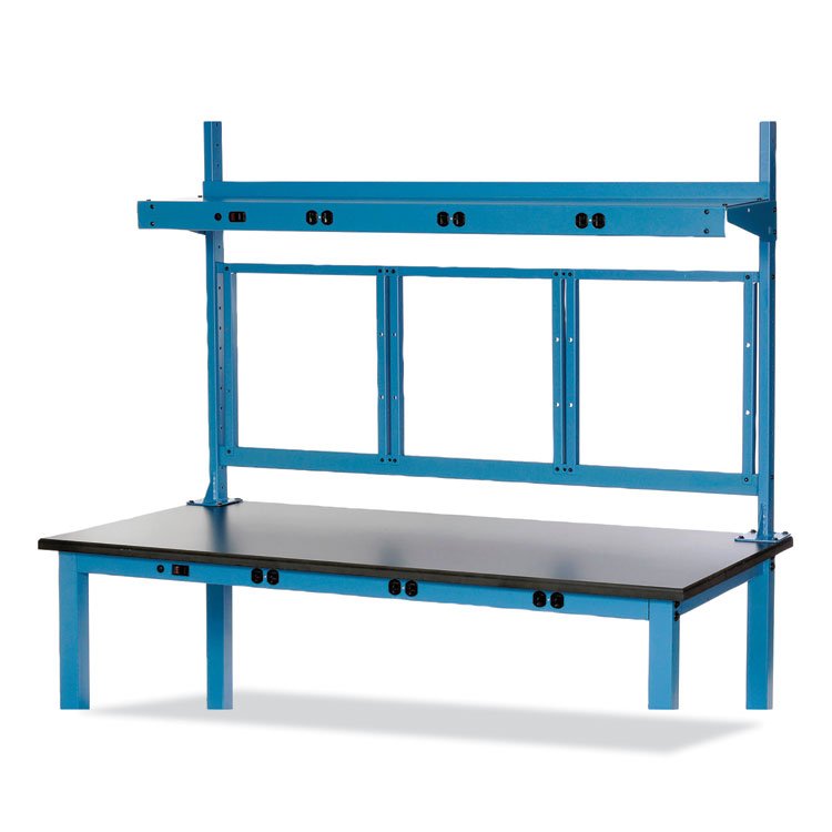 Global Industrial Panel Mounting Rail, For Use with Global Industrial 48" Wide Workbenches, 150 lb Weight Capacity (GBE249291ABL)