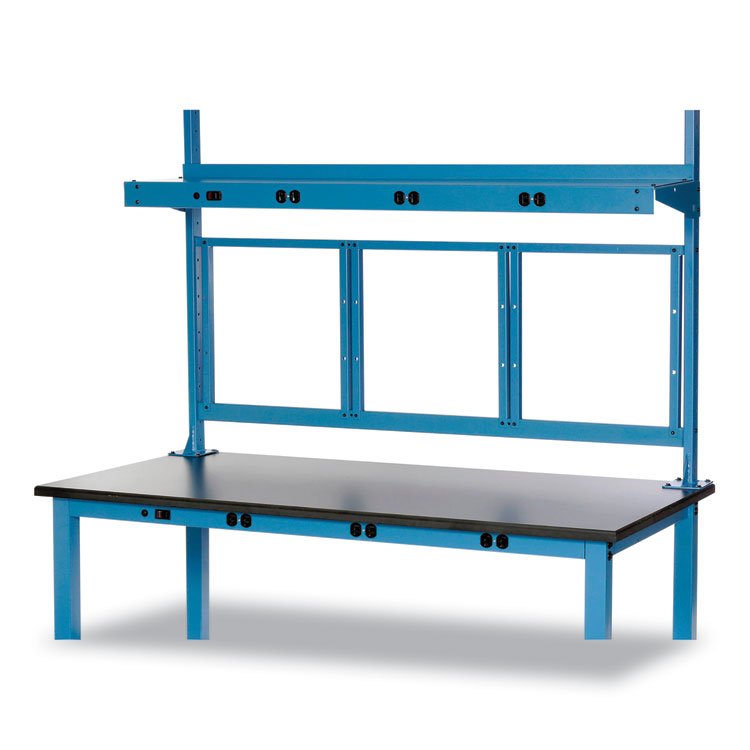 Global Industrial Panel Mounting Rail, For Use with Global Industrial 60" Wide Workbenches, 125 lb Weight Capacity (GBE249292ABL)
