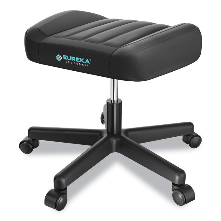 EUREKA ERGONOMIC Footstool with Wheels, 19.25 x 17.38 x 14.63 to 17.75, Black (EKAAR21B)