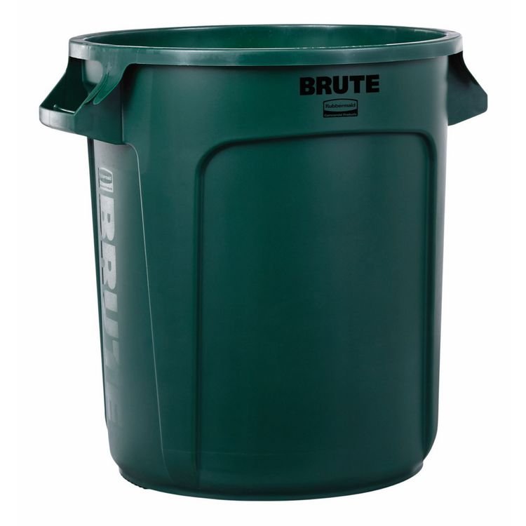 Rubbermaid Commercial Vented Round Brute Container, 10 gal, Plastic, Dark Green (RCPFG261000DGRN)