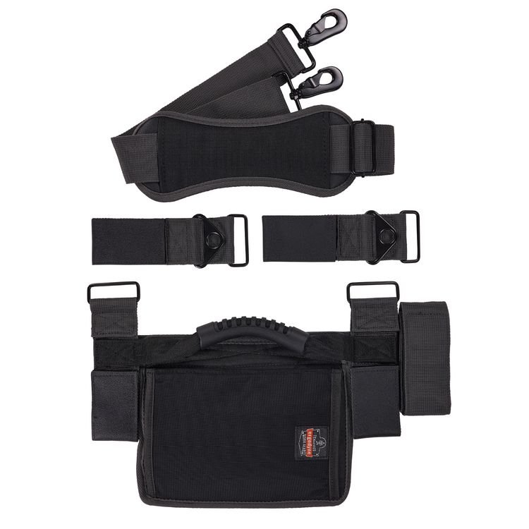 ergodyne Arsenal 5300 Ladder Shoulder Lifting Strap/Carrying Handle, Supports Up to 100 lb, 2 x 9 x 11, Black/Silver (EGO19196)
