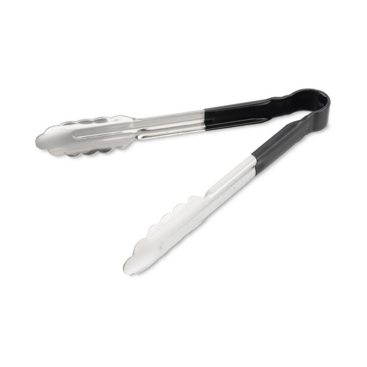 Carlisle Dura-Kool Tongs, Stainless Steel, 9.5", Silver/Black (CFS60756003)