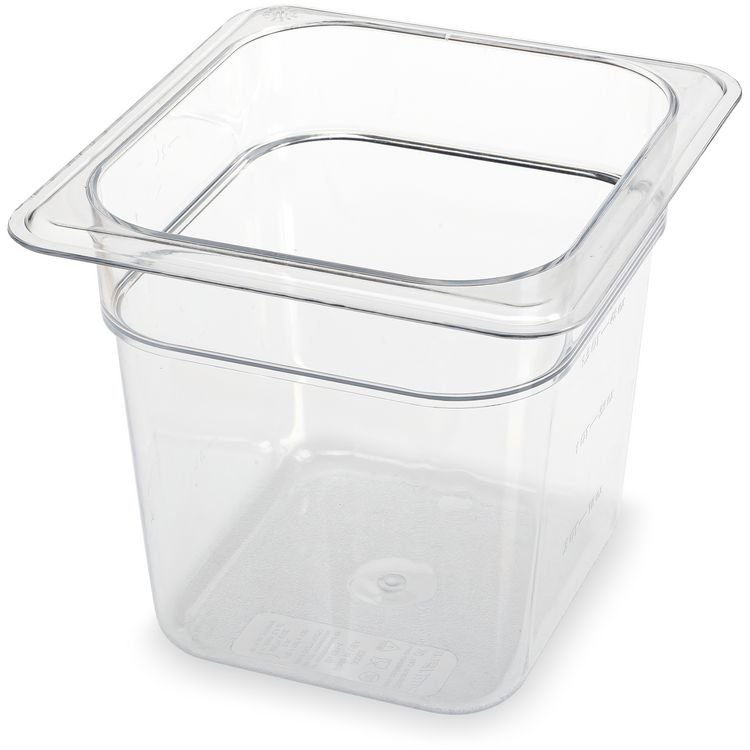 Carlisle StorPlus Polycarbonate Food Pan, 2.5 qt, 6.38 x 6.75 x 6, Clear, Plastic (CFS3068507)