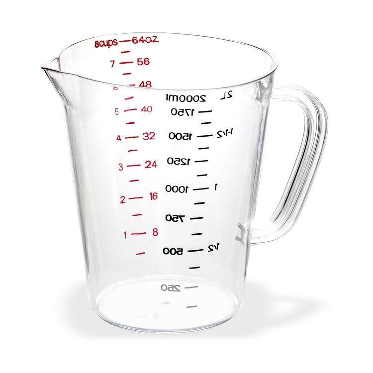 Carlisle Commercial Measuring Cup, 0.5 gal, Plastic, Clear (CFS4314407)
