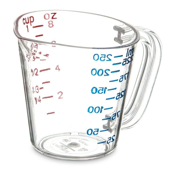 Carlisle Commercial Measuring Cup, 1 cup, Plastic, Clear (CFS4314107)