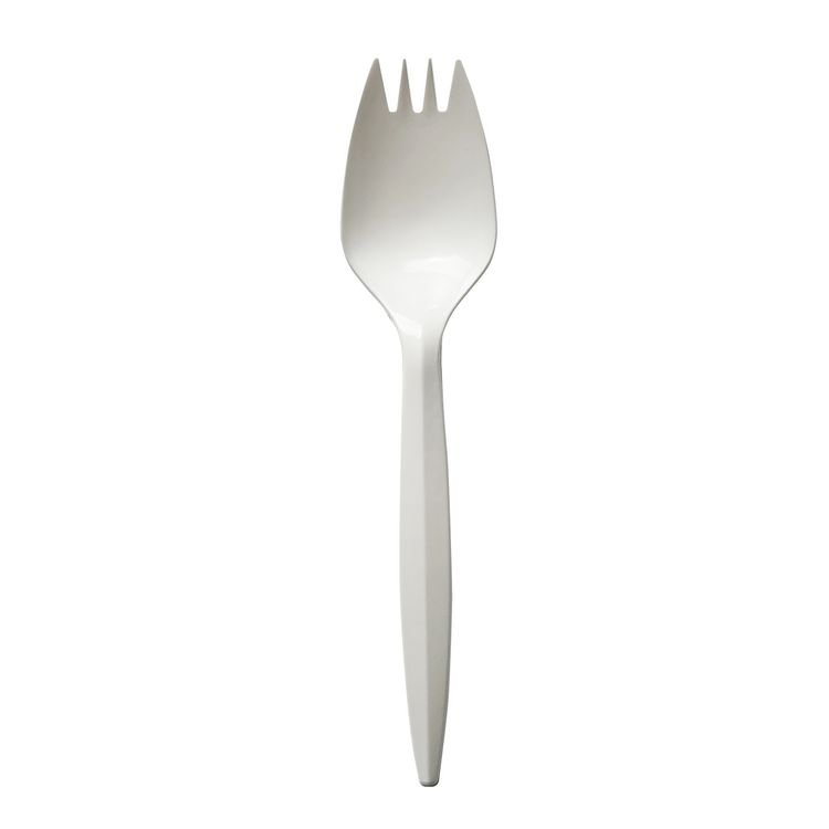 Boardwalk Mediumweight Polypropylene Cutlery, Spork, Plastic, White, 1,000/Carton (BWKSPORKWHPP)