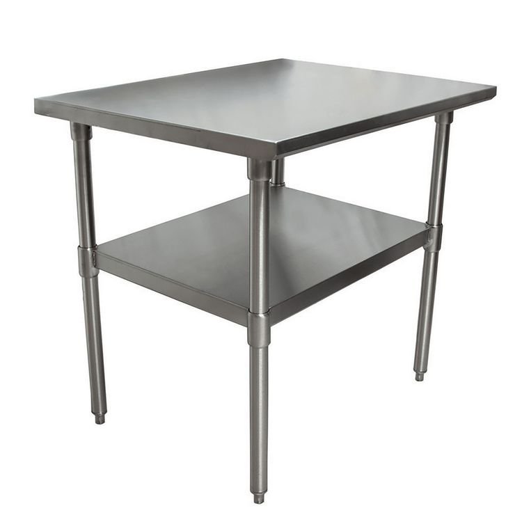 BK Resources Stainless Steel Flat Top Work Tables, 36w x 30d x 36h, Silver, 2/Pallet (BKE2VT3630)