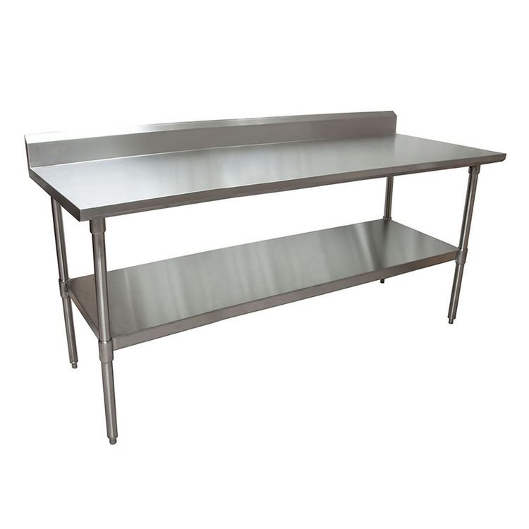 BK Resources Stainless Steel 5" Riser Top Tables, 72w x 30d x 39.75h, Silver, 2/Pallet (BKE2VTR57230)