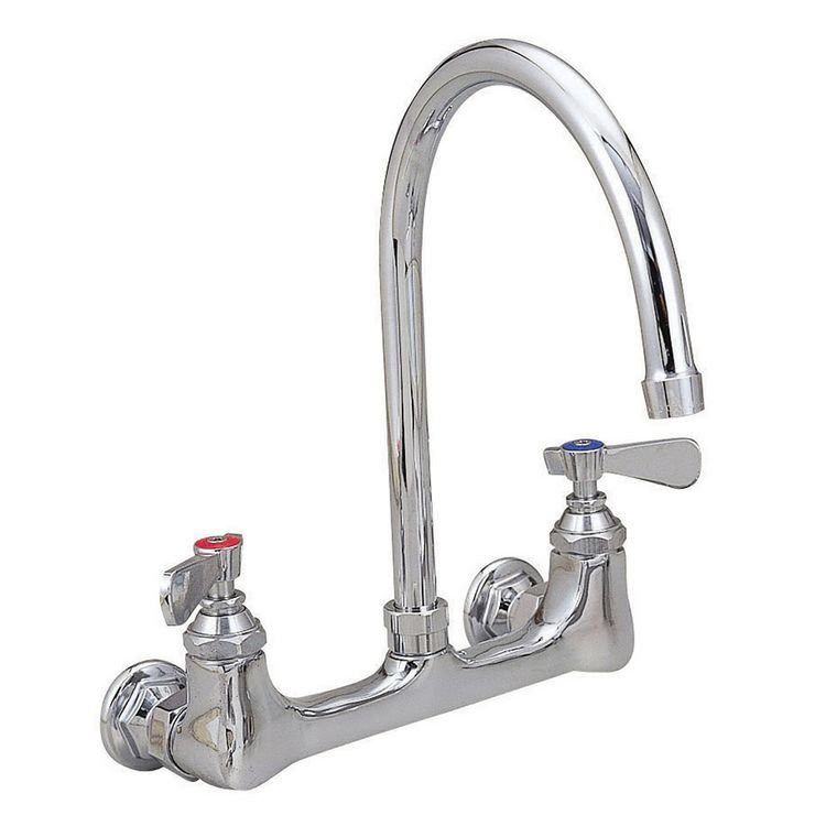BK Resources WorkForce Standard Duty Faucet, 9.5" Height/5" Reach, Chrome-Plated Brass (BKEBKFW5GM)