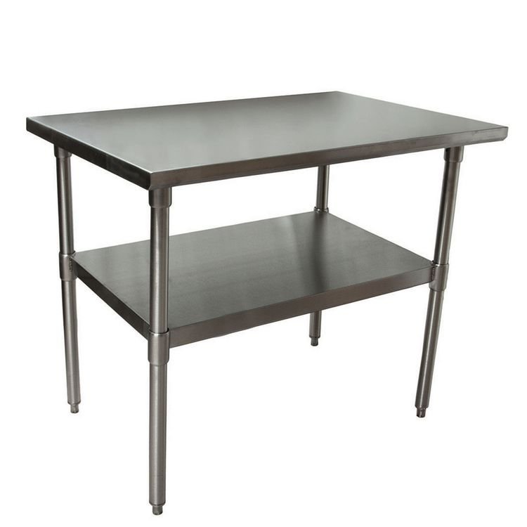 BK Resources Stainless Steel Flat Top Work Tables, 48w x 24d x 36h, Silver, 2/Pallet (BKE2VT4824)