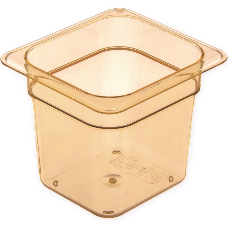 Carlisle StorPlus High Heat Food Pan, 2.5 qt, 6.38 x 6.75 x 6, Amber, Plastic (CFS3088513)