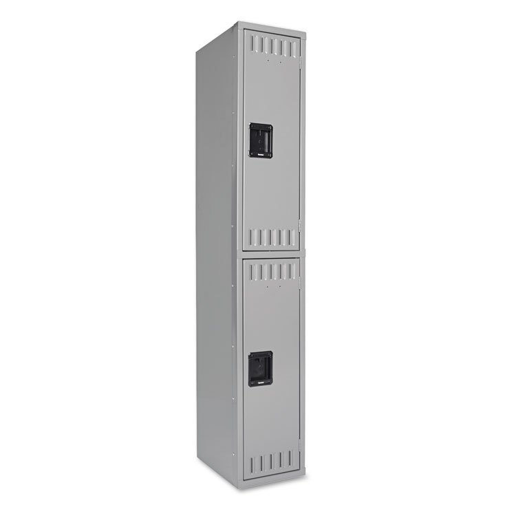 Tennsco Double Tier Locker, Single Stack, 12w x 18d x 72h, Medium Gray (TNNDTS121836AMG)