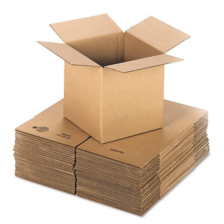 Universal Cubed Fixed-Depth Corrugated Shipping Boxes, Regular Slotted Container, X-Large, 12" x 12" x 12", Brown Kraft, 25/Bundle (UNV121212)