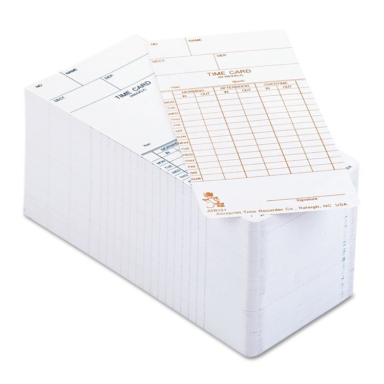Acroprint Time Clock Cards for Acroprint ATR120, Two Sides, 3.5 x 7, 250/Pack (ACP099110000)