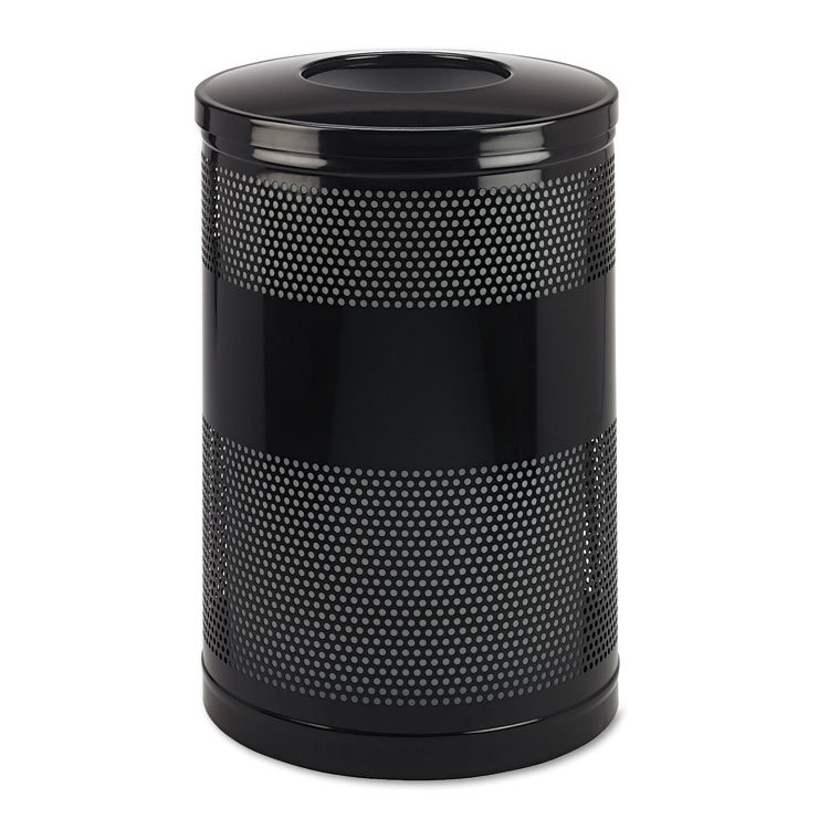 Rubbermaid Commercial Classics Perforated Open Top Receptacle, 51 gal, Steel, Black (RCPS55ETBK)