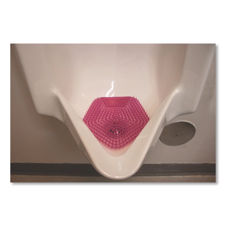 BOARDWALK Anti-Splash Urinal Screen, Apple Cinnamon Scent, Red, 0.11 oz, 10/Box (BWK1007)