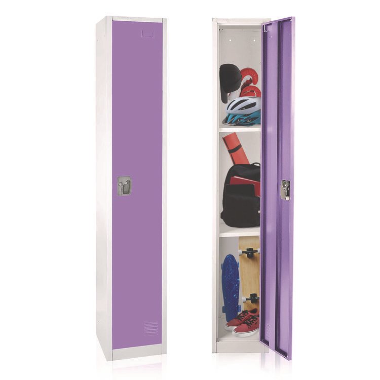 ADIROFFICE Steel Storage Locker, 1 Compartment, 12 x 12 x 72, Purple (ALHI629201PUR)