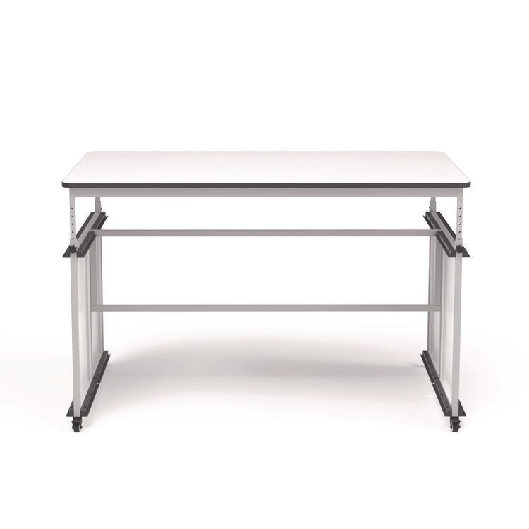 LUXOR WORKSPACES, LLC MBS Classroom Science Lab Makerspace Table, Rectangular, 60.25 x 39.25 x 38, White Top, Gray Base/Legs (LXCDTTB001)