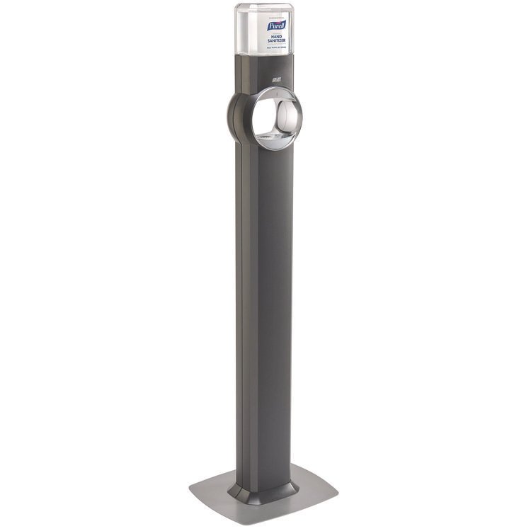 GO-JO INDUSTRIES FS8 Floor Stand Dispenser with Energy-on-the-Refill and SMARTLINK Capability, 12.75 x 11.25 x 39, Graphite (GOJ7724DS)