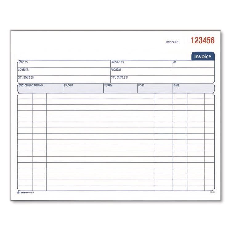 CARDINAL BRANDS . Multipart General-Purpose Invoice Pad, Two-Part Carbonless, 8.38 x 6.69, 50 Forms Total (ABFD8740)