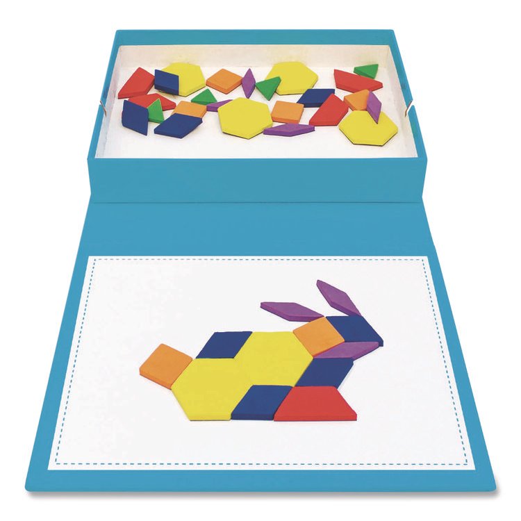 JUNIOR LEARNING Rainbow Pattern Blocks, Pre-K, 100 Pieces (JRL613)
