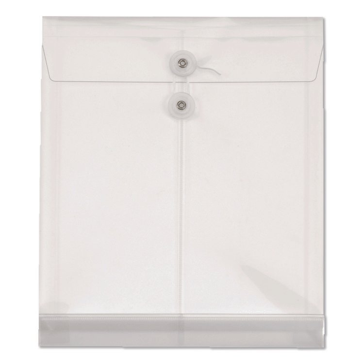 TOPS BUSINESS FORMS Poly Document File, String and Button Closure, 9.75" w, Clear, 5/Pack (PFX89520)