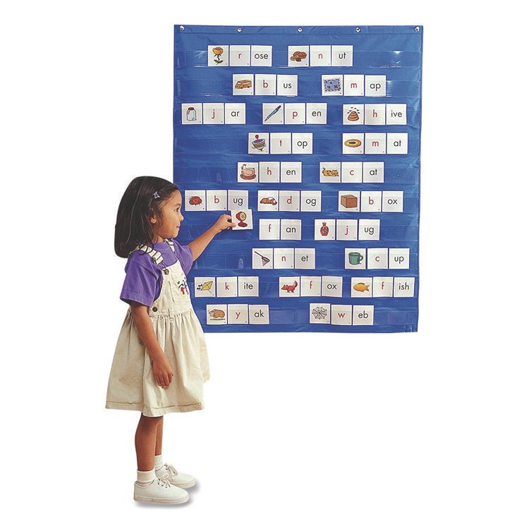 LEARNING RESOURCES Pocket Chart, 10 Pockets, 33.5 x 42, Blue (LRNLER2206)