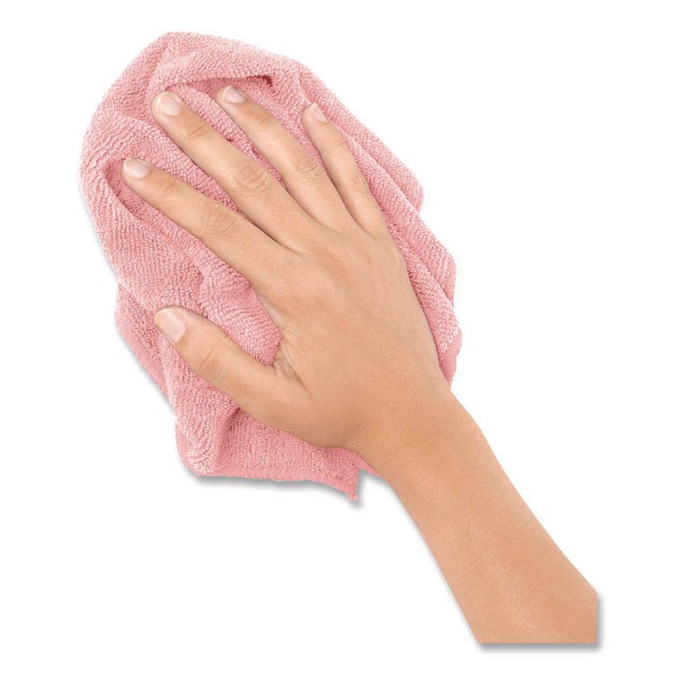 BOARDWALK Microfiber Cloths, 12 x 12, Pink, 12/Pack (BWK12PINCLOTH)