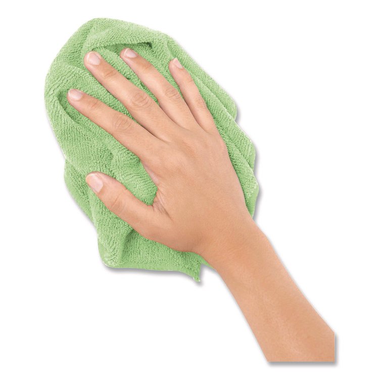 BOARDWALK Microfiber Cloths, 12 x 12, Green, 12/Pack (BWK12GRECLOTH)