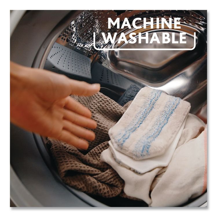 FREUDENBERG HOUSEHOLD PRODUCTS H2prO Flat Mop Head Replacement, 9.25 x 4.38, Blue/White, 2/Pack (FHD175782PK)