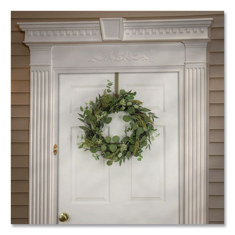 NATIONAL TREE COMPANY Eucalyptus and Baby's Breath Spring Wreath, 22" Diameter x 5" h, Green (NTTDL8765F22213)