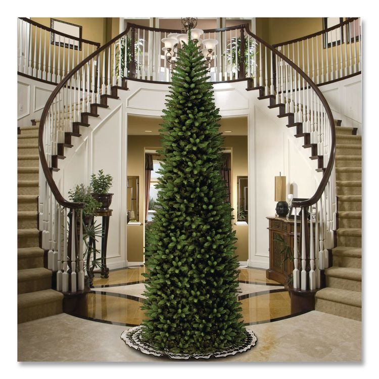NATIONAL TREE COMPANY Kingswood Fir Pencil Tree, 54" x 54" x 168", Green Tree, Green Tree Stand (NTTKW7500140)