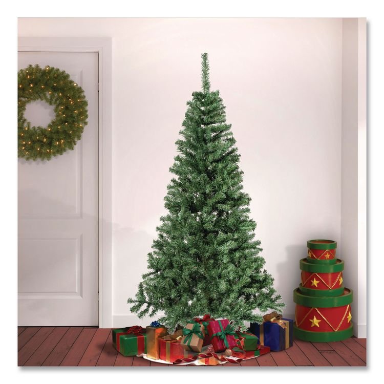NATIONAL TREE COMPANY Linden Spruce Tree, 37" x 37" x 72", Green Tree, Green Tree Stand (NTTLIN850060)