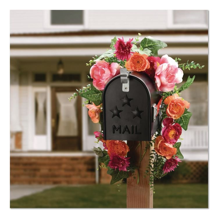NATIONAL TREE COMPANY Spring Flowers Mailbox Swag, 36" Long, Pink (NTTRAS20004MB1)