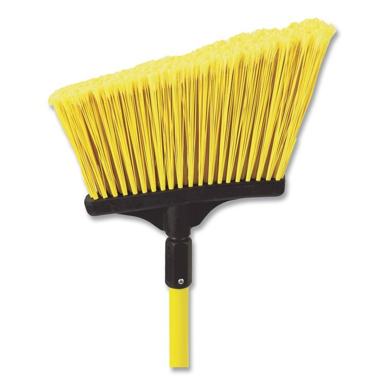 NEXSTEP COMMERCIAL PRODUCTS MaxiSweep Angle Broom With Fiberglass Handle, 57" Overall Length, Yellow/Black (NCP91355)