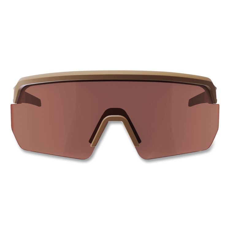 TENACIOUS HOLDINGS, . Skullerz AEGIR Color Enhance Anti-Scratch Anti-Fog Safety Glasses, Matte Desert Half Frame, High Contrast Bronze Single Lens (EGO55220)