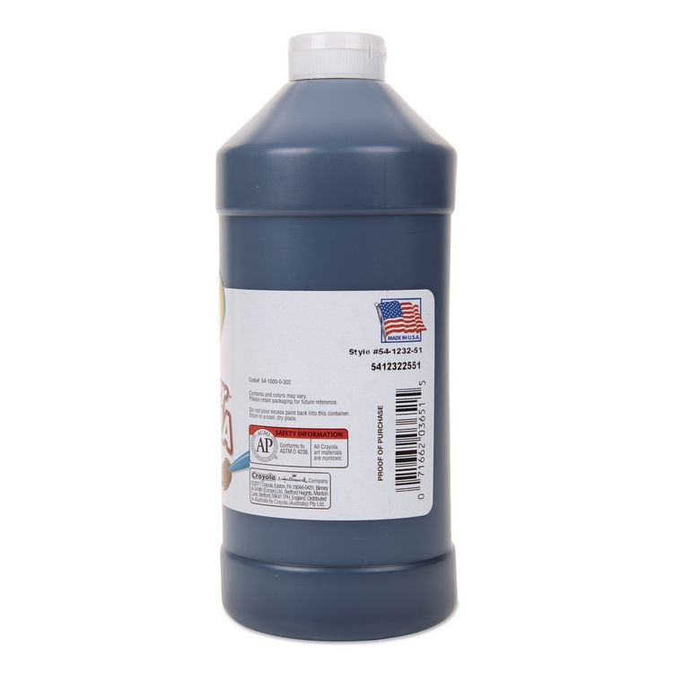 BINNEY & SMITH / CRAYOLA Premier Tempera Paint, Black, 32 oz Bottle (CYO541232051)