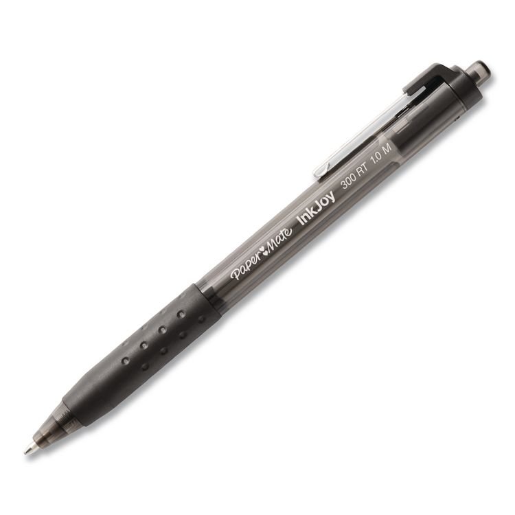 SANFORD InkJoy 300 RT Ballpoint Pen, Retractable, Medium 1 mm, Black Ink, Black Barrel, 8/Pack (PAP1945920)