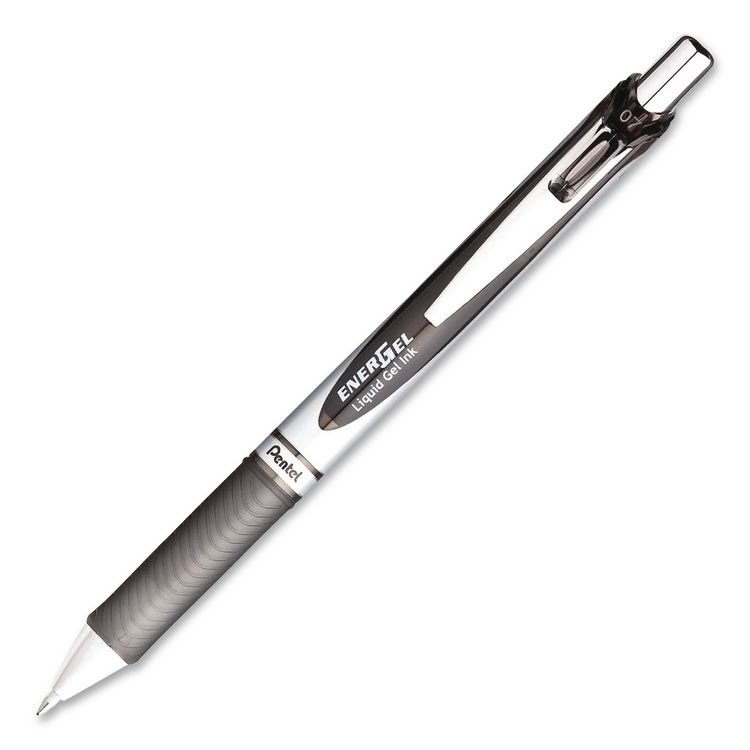 PENTEL OF AMERICA EnerGel RTX Liquid Gel Pen, Retractable. Medium 0.7 mm, Black Ink, Black/Gray Barrel, 3/Pack (PENBL77BP3A)