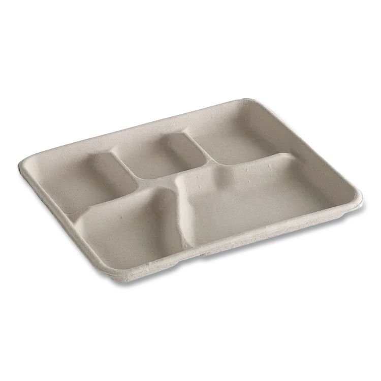 HUHTAMAKI Savaday Molded Fiber Dinnerware, 5-Compartment Plate, Paper, 10.5" dia, White, 250/Carton (HUH21040)