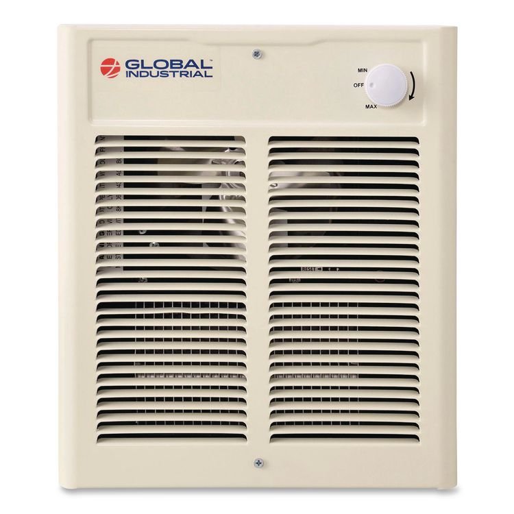 GLOBAL INDUSTRIAL Fan Forced Wall Heater, Shaded Pole Motor, 2,000 W, 10.63 x 4.75 x 12.25, White (GBE246745)
