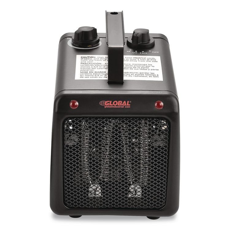 GLOBAL INDUSTRIAL Portable Heater, 1,500 W, 5.31 x 7.12 x 4.93, Black (GBE246099)
