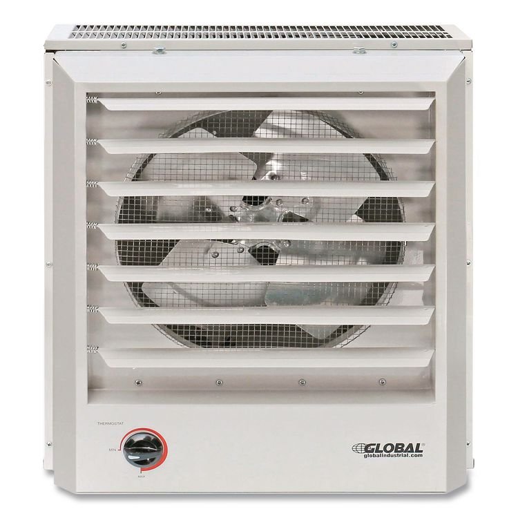 GLOBAL INDUSTRIAL Unit Heater Horizontal or Vertical Downflow, Multi-Watt, 7,500 W, 19 x 8.5 x 21.43, White (GBE246132)
