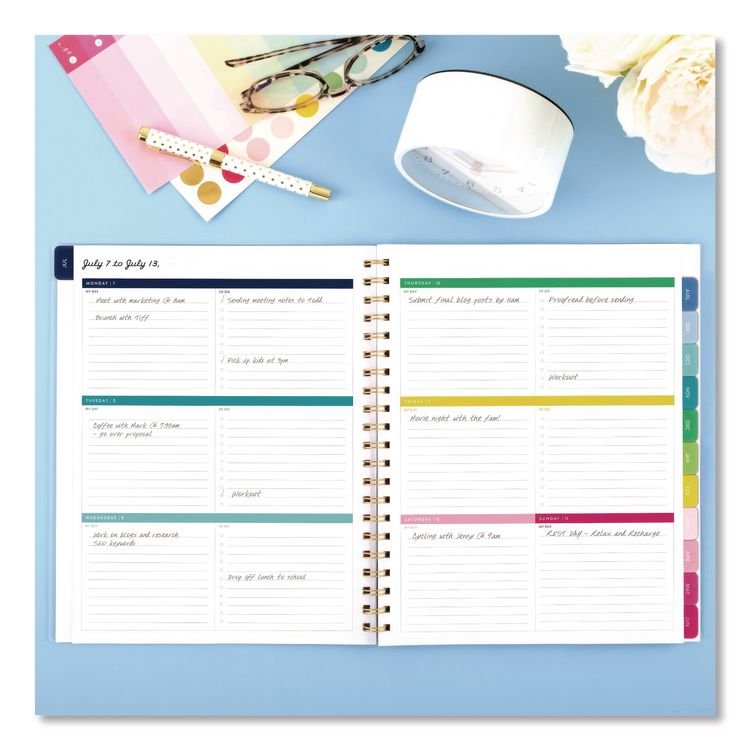 AT-A-GLANCE Simplified Planner by Emily Ley: Academic Weekly/Monthly Book, 11 x 8.5, Lilac Plaid Cover, 12-Month: July 2025 to June 2026 (AAGEL39901A26)