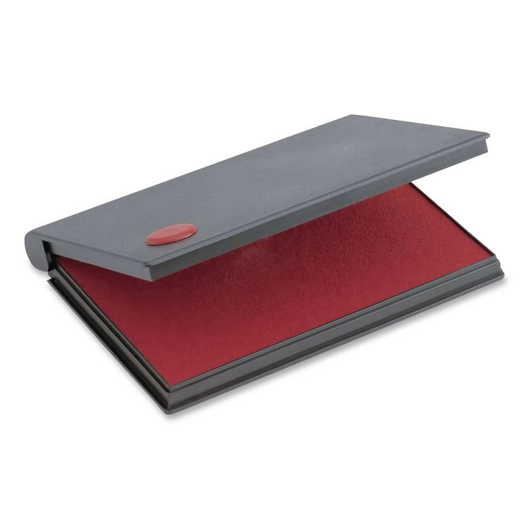 CONSOLIDATED STAMP 2000 PLUS One-Color Felt Stamp Pad, #1, 4.25 x 2.75, Red, 12/Carton (CSC090410CT)