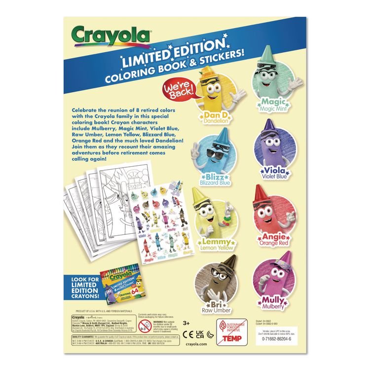 BINNEY & SMITH / CRAYOLA Limited Edition Retired Crayola Colors Coloring Book, Ages 3 and Up, 96 Pages (CYO040862)